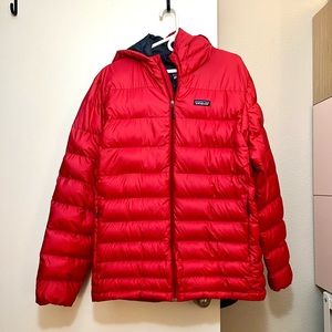 Patagonia Hi-Loft Down Hoody Jacket Red Large
